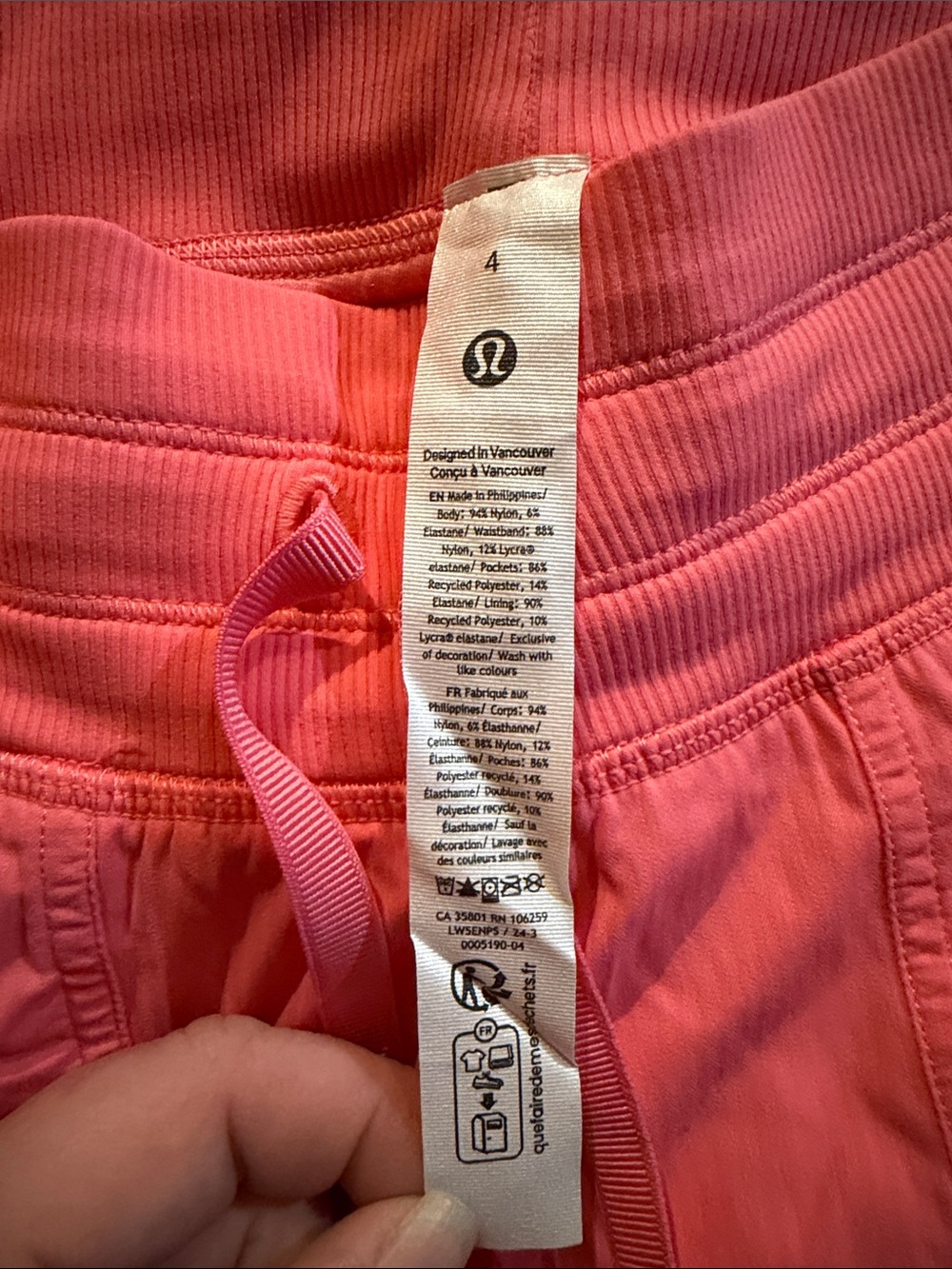lululemon Dance Studio Mid-Rise Jogger Lined Hot Coral - Picture 4 of 5